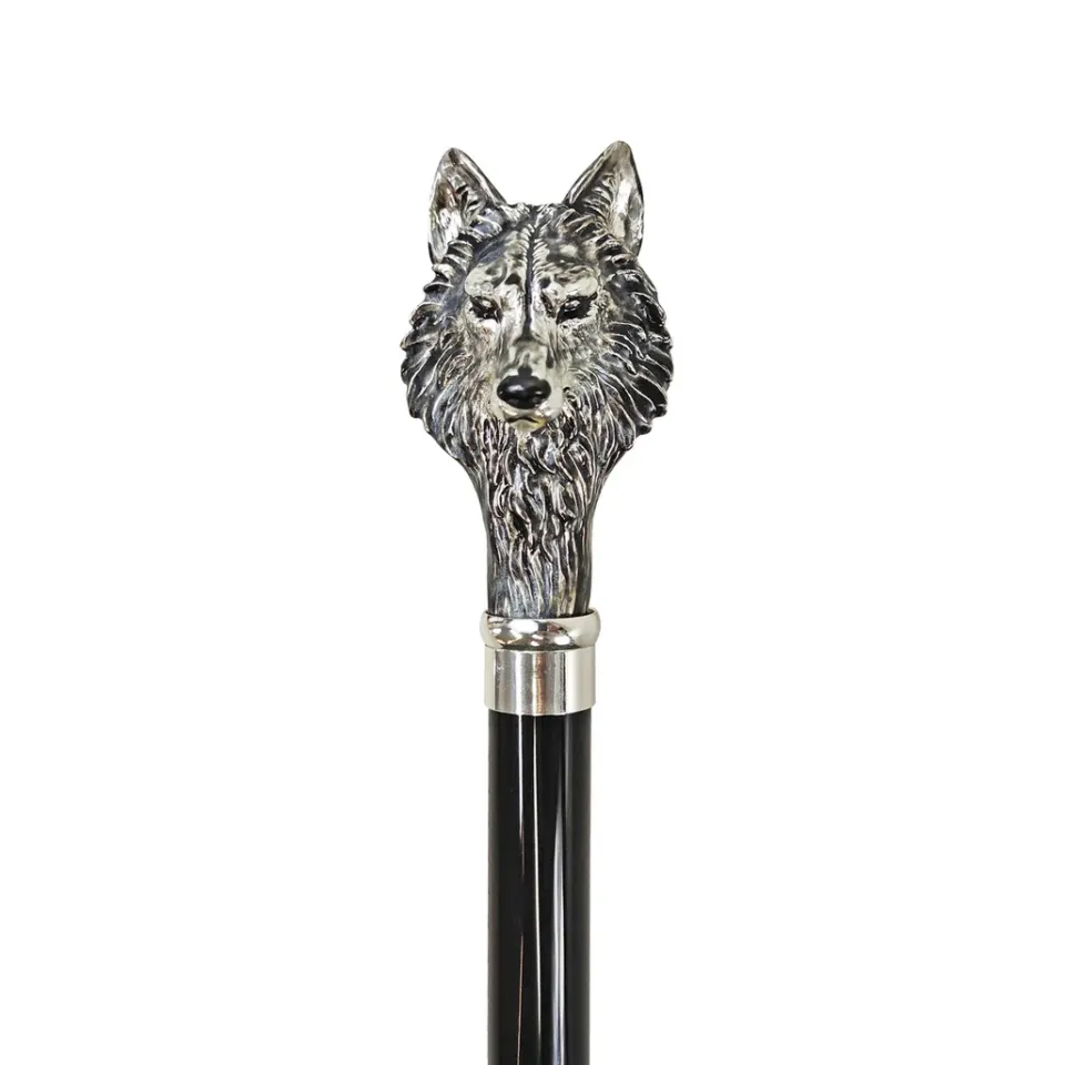 Discount Il Marchesato 925 lupo placcato in argento - bastone da passeggio
