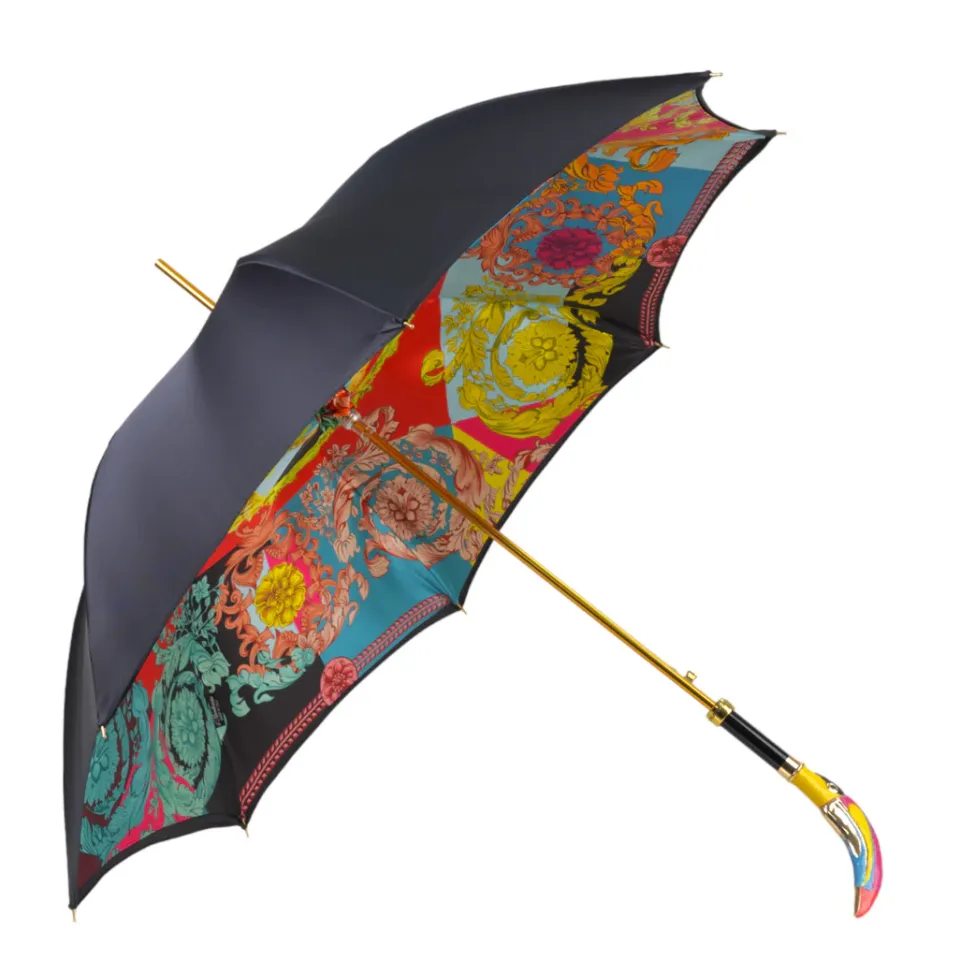 Clearance Il Marchesato Artisan Italian Umbrella with Luxurious Hand-Enameled Toucan Handle
