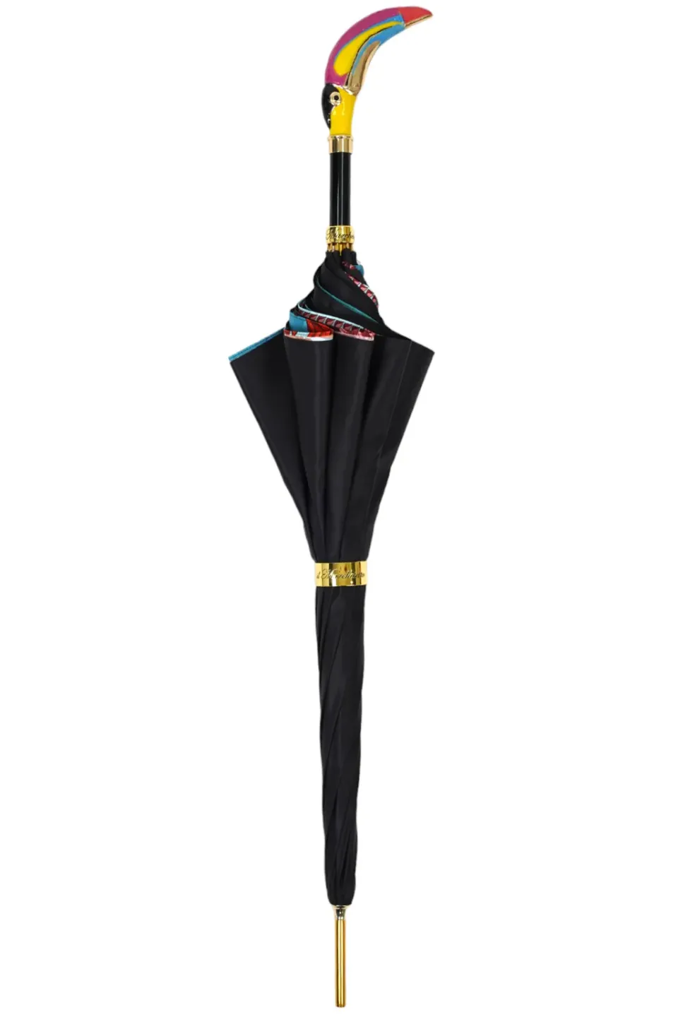 Clearance Il Marchesato Artisan Italian Umbrella with Luxurious Hand-Enameled Toucan Handle