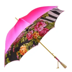 Discount Il Marchesato Artisan Pink Floral Umbrella with Crystal Handle & Exquisite Hand-Pain