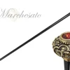 Best Il Marchesato Bastone con figure religiose e cristallo Rosso