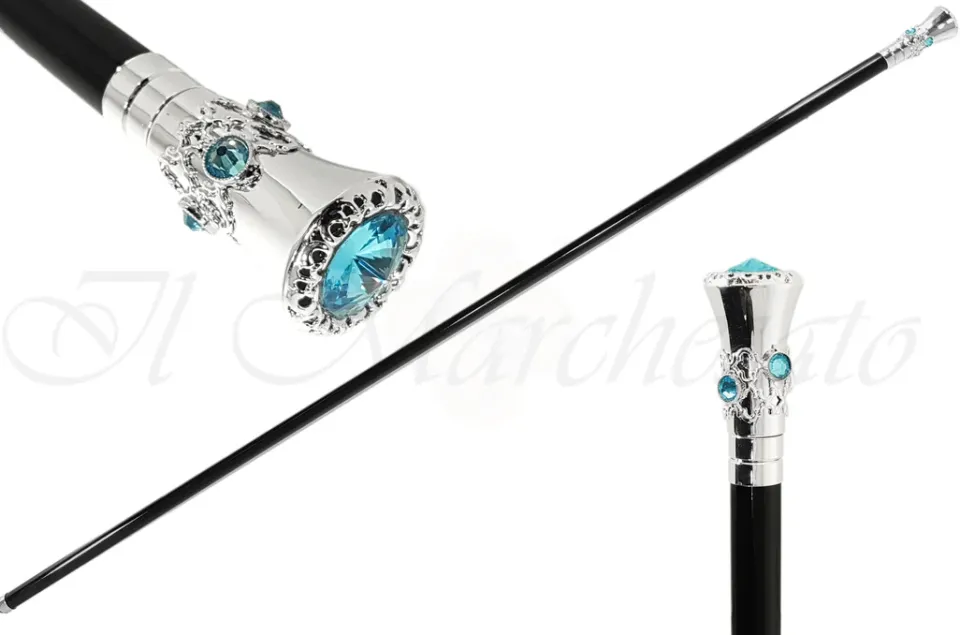 New Il Marchesato Bastone da cerimonia con Strass Swarovski Acquamarina