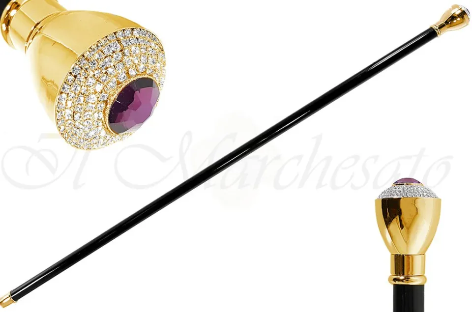 Clearance Il Marchesato Bastone da cerimonia di lusso - pomolo con cristalli incastonati