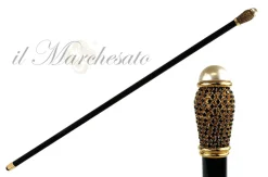 Sale Il Marchesato Bastone da passeggio con perla e strass neri