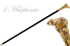 Sale Il Marchesato Bastone da passeggio di lusso - Rana con cristalli Siam incastonati