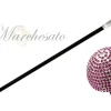 Clearance Il Marchesato Bastone da passeggio di lusso da collezione - Cristalli fucsia