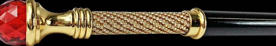 Online Il Marchesato Bastone da passeggio elegante ed elegante con sfera di cristallo rossa