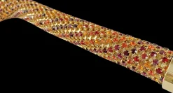 Online Il Marchesato Bastone da passeggio incrostato con cristalli multicolori rossi e aran