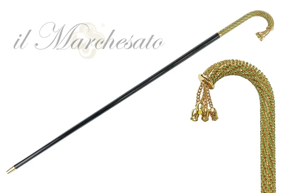 Best Il Marchesato Bastone da passeggio incrostato con centinaia di cristalli eriniti