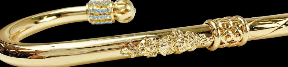 Outlet Il Marchesato Bastone da passeggio 24k placcato oro di lusso