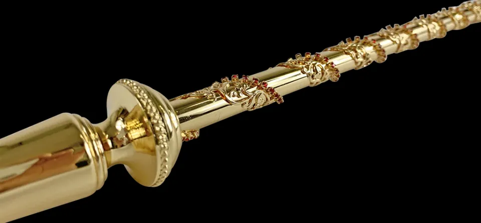Clearance Il Marchesato Bastone da passeggio 24k placcato oro di lusso con cristalli Siam