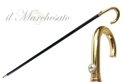 Clearance Il Marchesato Bastone da passeggio placcato oro24K da uomo