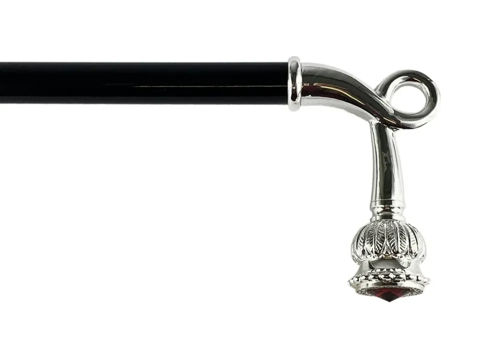Online Il Marchesato Bastone da passeggio robusto con cristallo Swarovski rosso