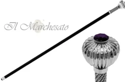 Hot Il Marchesato Bastone di lusso con "Fiore" placcato argento con cristalli