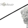 Clearance Il Marchesato Bastone di lusso con teschio placcato argento e tempestato di cristall
