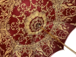 Outlet Il Marchesato Beautiful Red Women's Umbrella con Stampato Peacock Design Hight Quality Luxury Umbrella