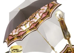 Sale Il Marchesato Beautiful Red Women's Umbrella con Peacock Design Hight Quality Luxury Umbrella