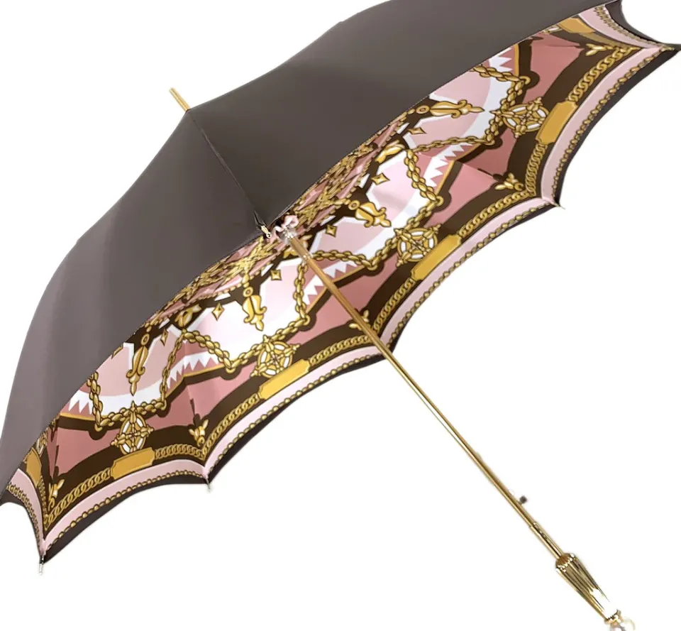 Sale Il Marchesato Beautiful Red Women's Umbrella con Peacock Design Hight Quality Luxury Umbrella