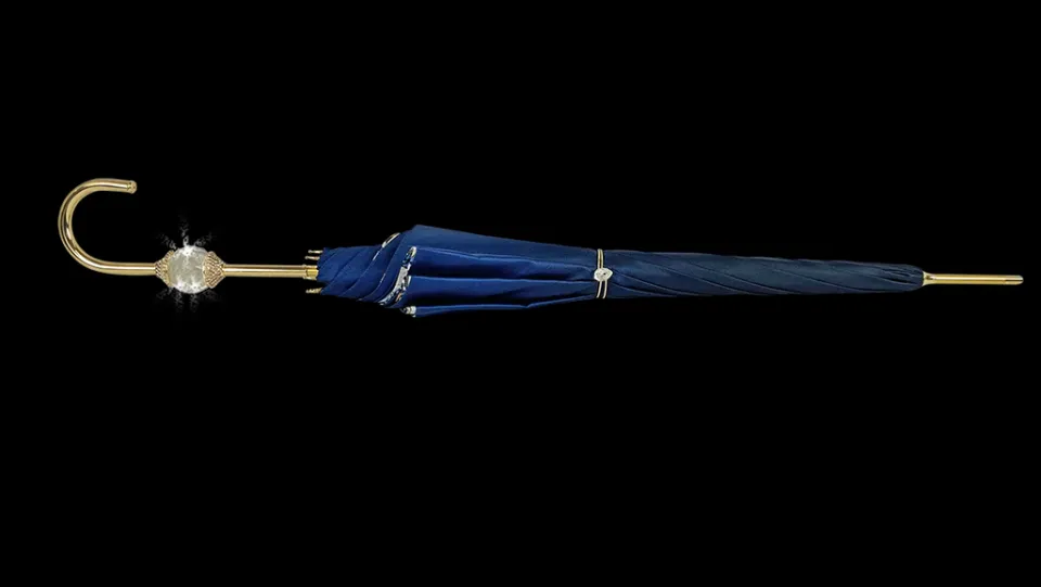 Outlet Il Marchesato Bellissimo Ombrello con Sfera di Cristallo Swarovski