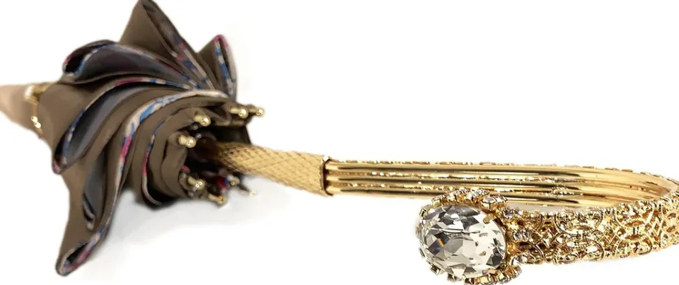 New Il Marchesato Bell'ombrello delle donne rosso con progetto di pavone stampato ombrello di lusso di qualità di Hight