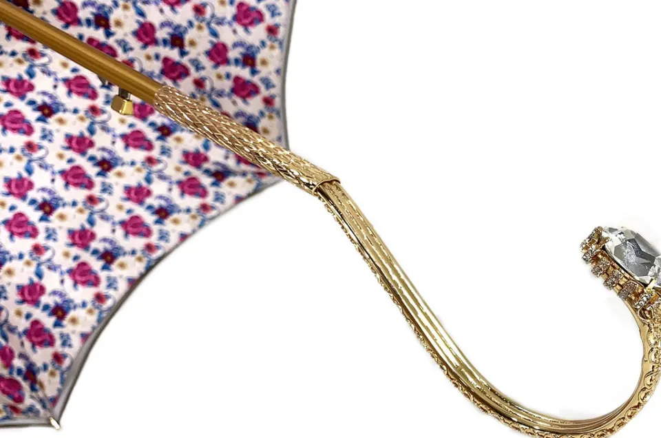 New Il Marchesato Bell'ombrello delle donne rosso con progetto di pavone stampato ombrello di lusso di qualità di Hight