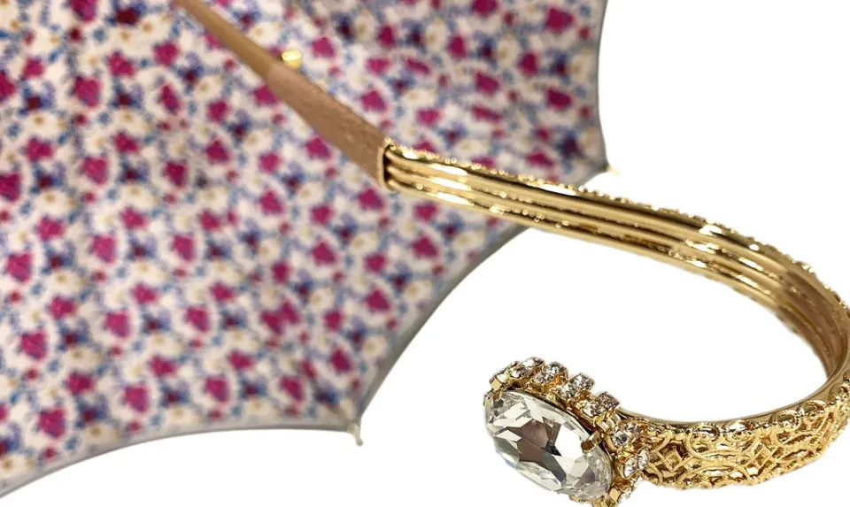 New Il Marchesato Bell'ombrello delle donne rosso con progetto di pavone stampato ombrello di lusso di qualità di Hight