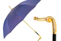 Sale Il Marchesato Blue & Bordeaux Striped Gold Snake Umbrella