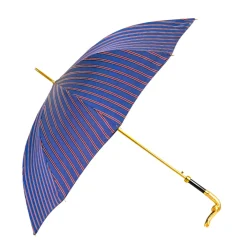 Sale Il Marchesato Blue & Bordeaux Striped Gold Snake Umbrella