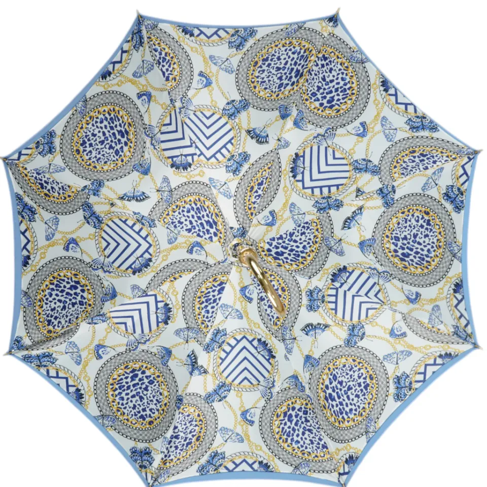 Best Il Marchesato Blue Royalty: Light Blue Umbrella with Elegant Gold Handle