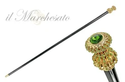 Outlet Il Marchesato Canna a mano di Milord con cristalli verdi