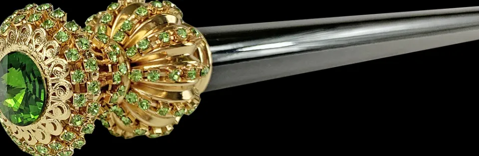 Outlet Il Marchesato Canna a mano di Milord con cristalli verdi