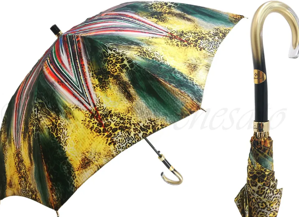 New Il Marchesato Classico ombrello con fantasia astratta e leopardata