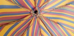 Clearance Il Marchesato Crafted Multi - Color Striped Folding Umbrella Bamboo Handle