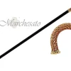 Hot Il Marchesato Cristalli di Siam rossi - bastone da passeggio placcato in oro 24 cara