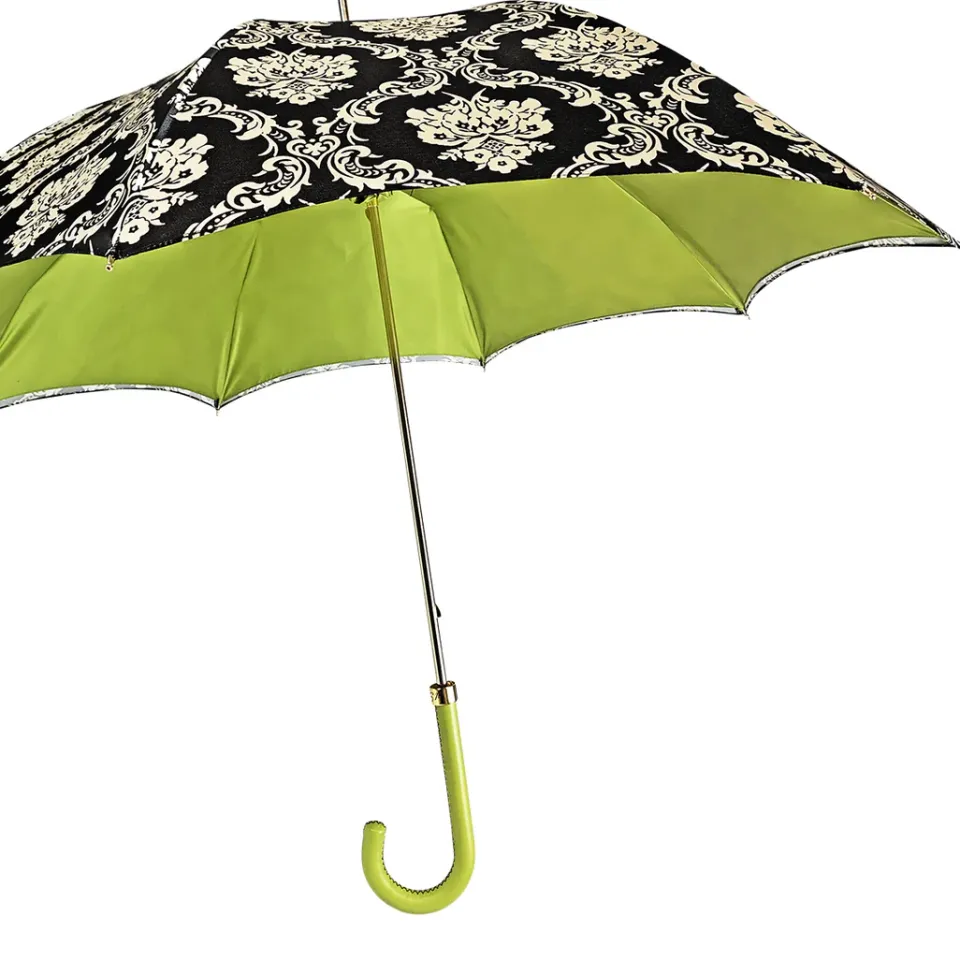 New Il Marchesato Damasco nero alla moda con verde fantastico