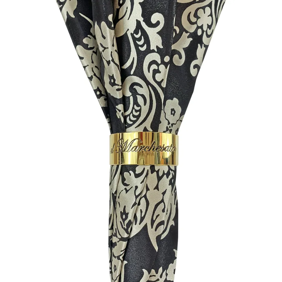 New Il Marchesato Damasco nero alla moda con verde fantastico