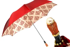 Fashion Il Marchesato Damask Splendor: Exclusive Umbrella with Damask Design in Amaranth Col