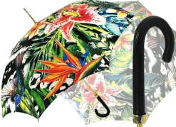 Clearance Il Marchesato Disgno dipinto a fiori - Manico in pelle nera