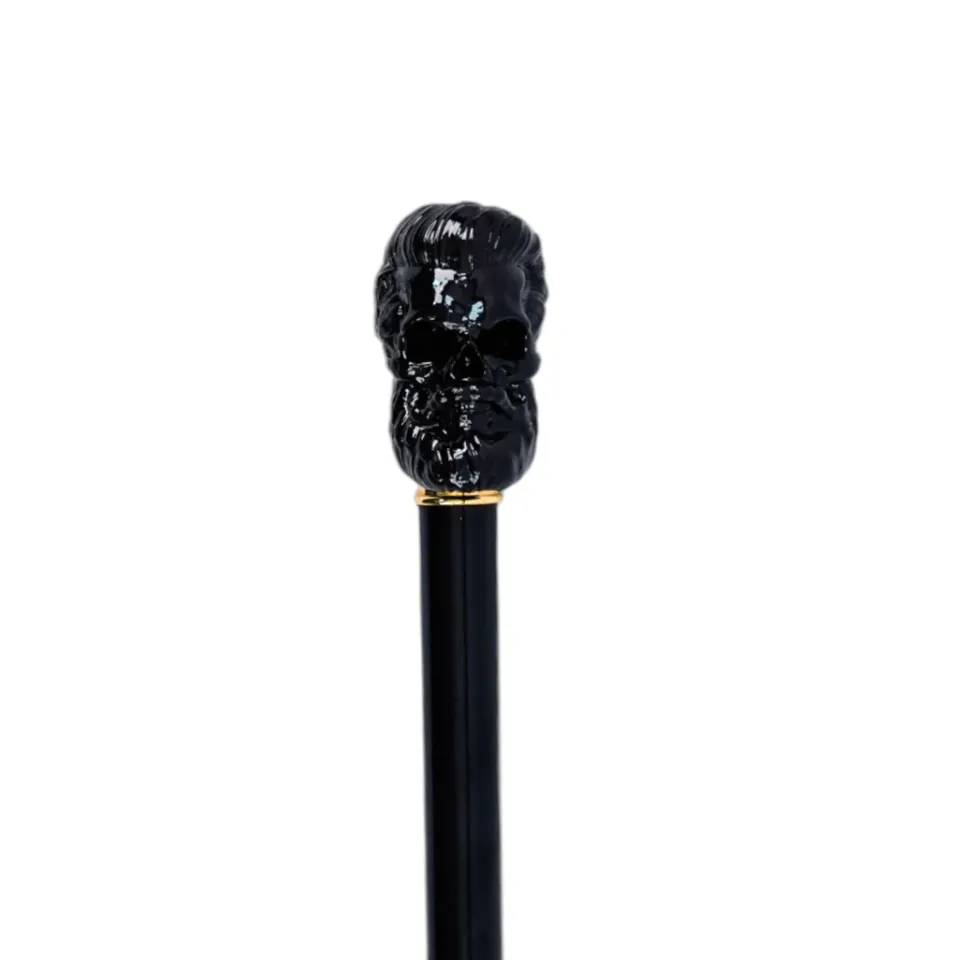 Sale Il Marchesato Elegant Cane with Sculpted Black Skull Handle and Gold Accents