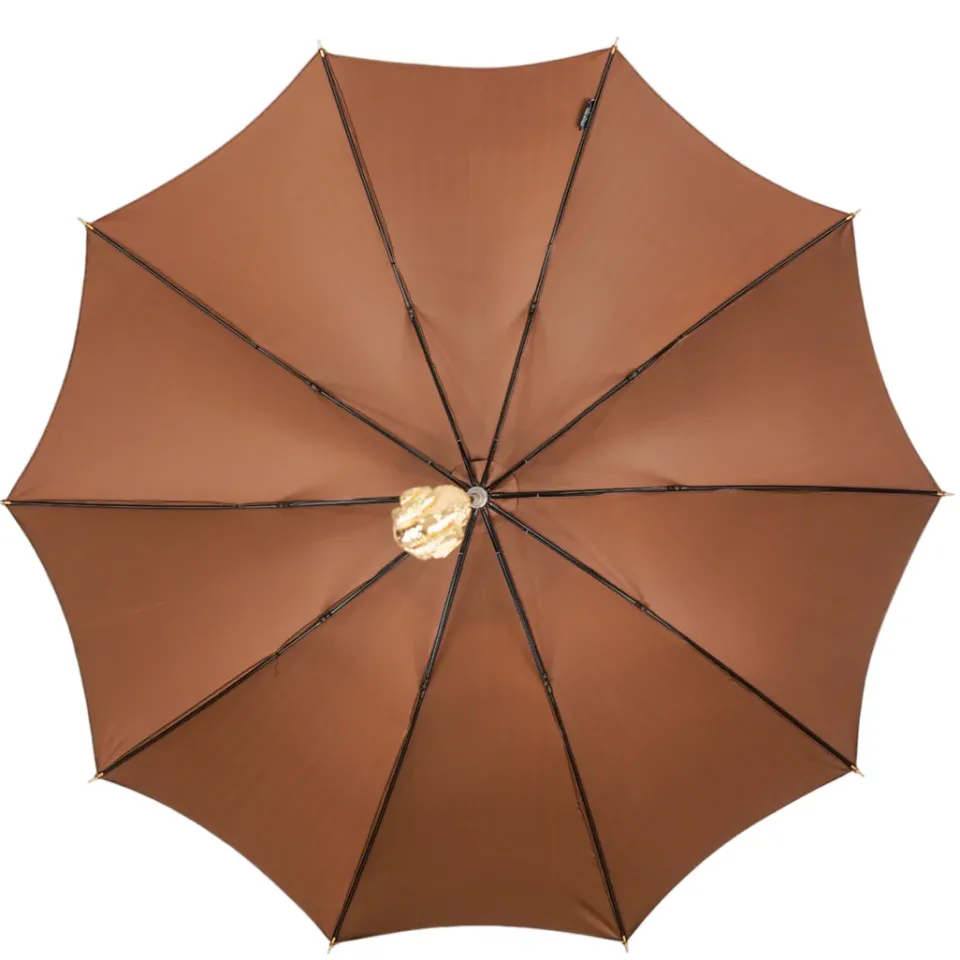 Hot Il Marchesato Elegant Tobacco Umbrella with Gold Ram