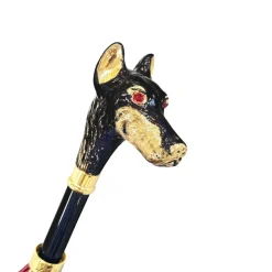Outlet Il Marchesato Elegante ombrello - Manico Dobermann placcato oro 24K