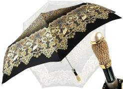 Clearance Il Marchesato Elegante ombrello con disegno in pizzo e leopardo