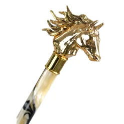 Online Il Marchesato Equestrian Elegance: Light Blue Umbrella with Golden Horse Head Handle