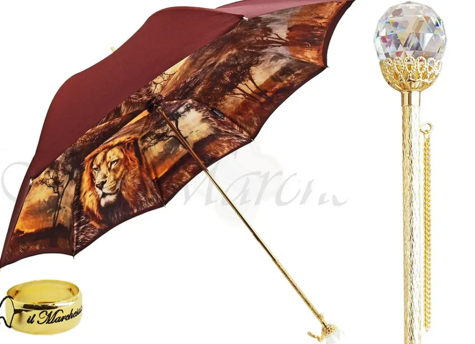 New Il Marchesato Exclusive Savana Lion Luxury Umbrella by Italian Designers il Marchesa Fashion Umbrellas