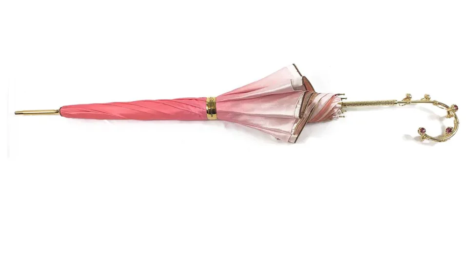 Clearance Il Marchesato Fantastico ombrello rosa chiaro con speciale manico a fiori