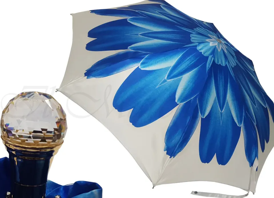 New Il Marchesato Gerbera blu - Ombrello da donna di lusso