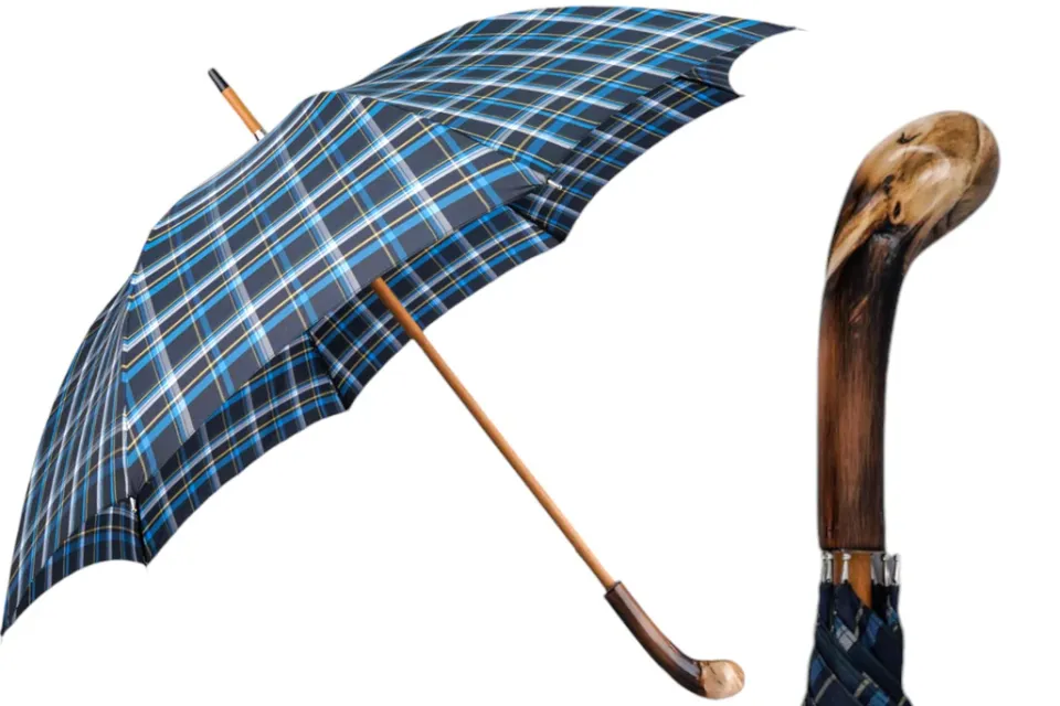 Outlet Il Marchesato Handcrafted Cotton Umbrella - Natural Chestnut Root Handle Designer