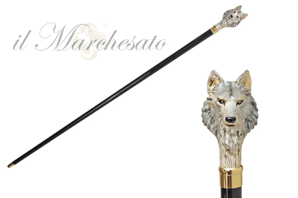 Sale Il Marchesato 24k Wolf placcato in oro - smaltato a mano