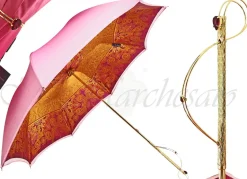 Clearance Il Marchesato Le signore di Baldacchino doppie Umbrella - Progettato «dal Marchesato» ombrello di donne di Fucsia