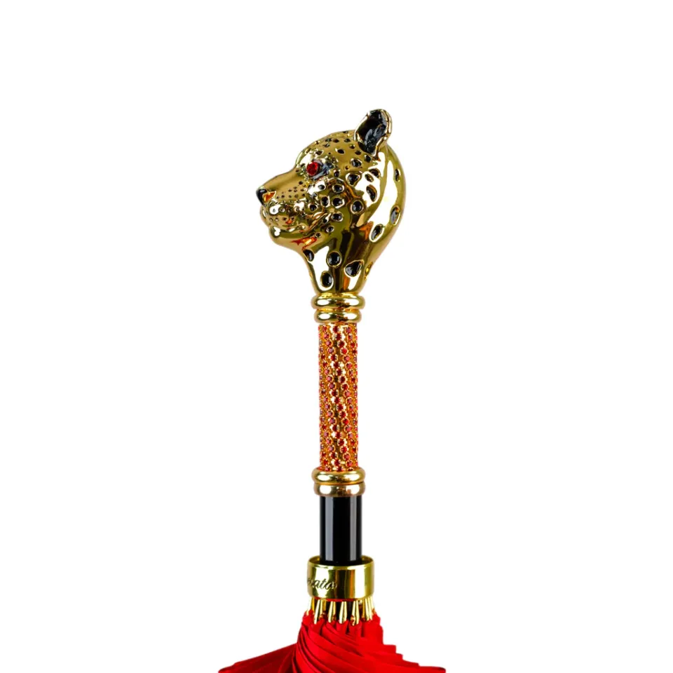 Outlet Il Marchesato LIMITED COLLECTION - Exclusive Red Umbrella with Jeweled Panther Handl